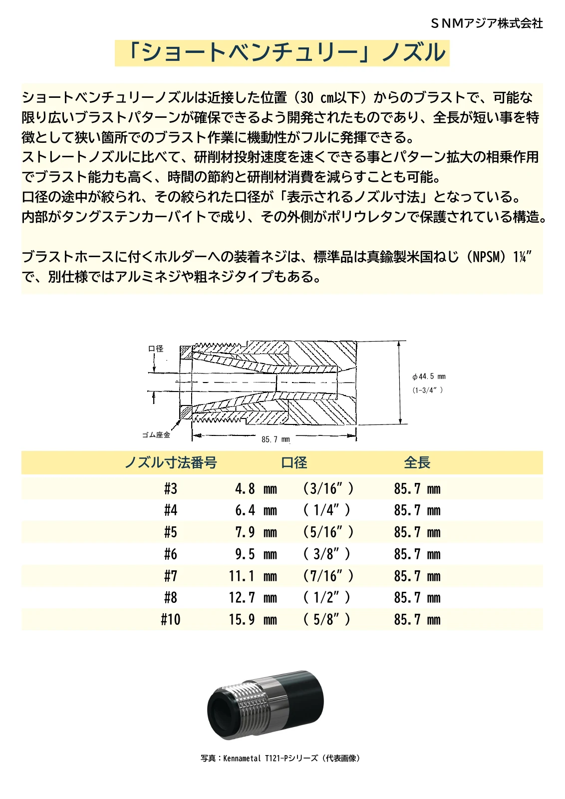 8ページ ショートベンチュリーノズル